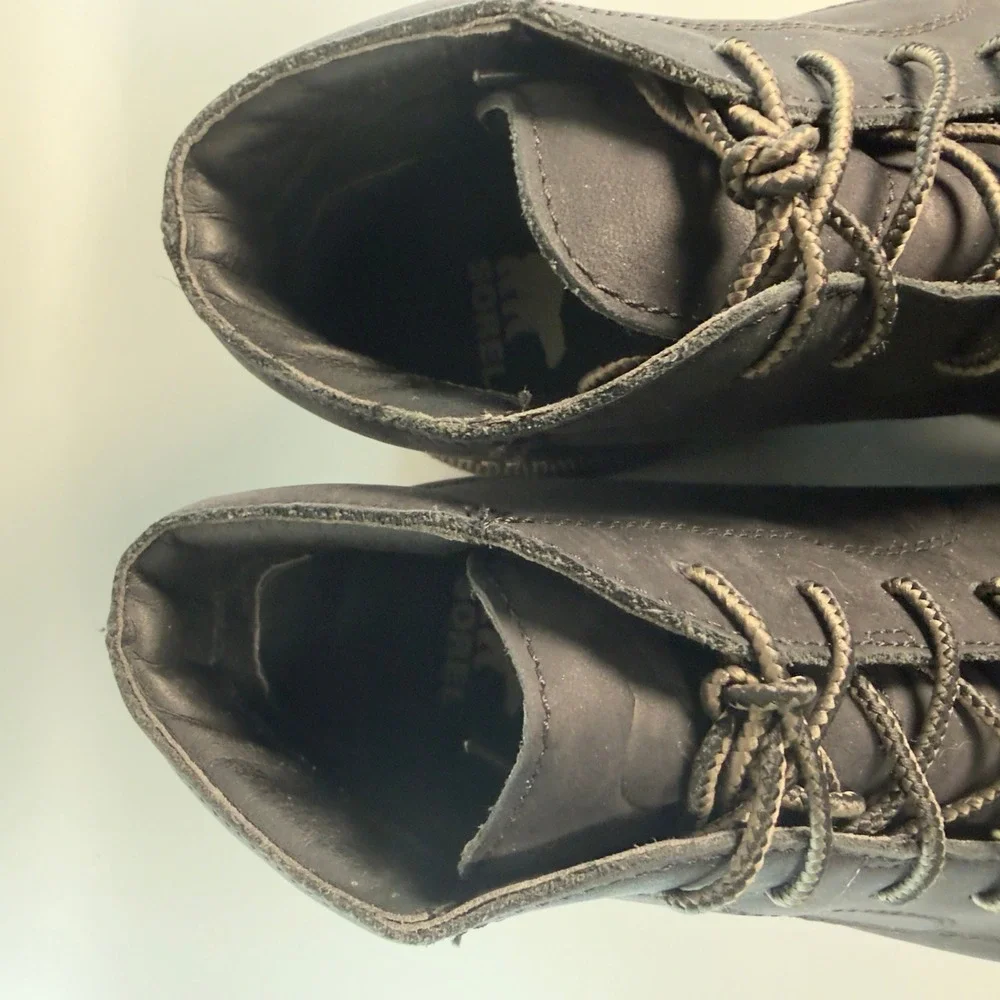 Sorel Madson II Mens 11 Chukka Waterproof Boots Black Leather Suede Lace Shoes